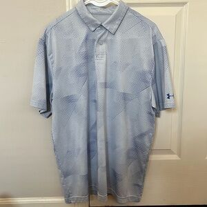Size large.  Under Armour polo.